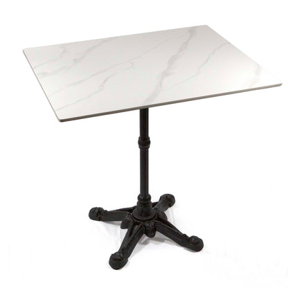 24 x 30" white sintered stone restaurant cafe table