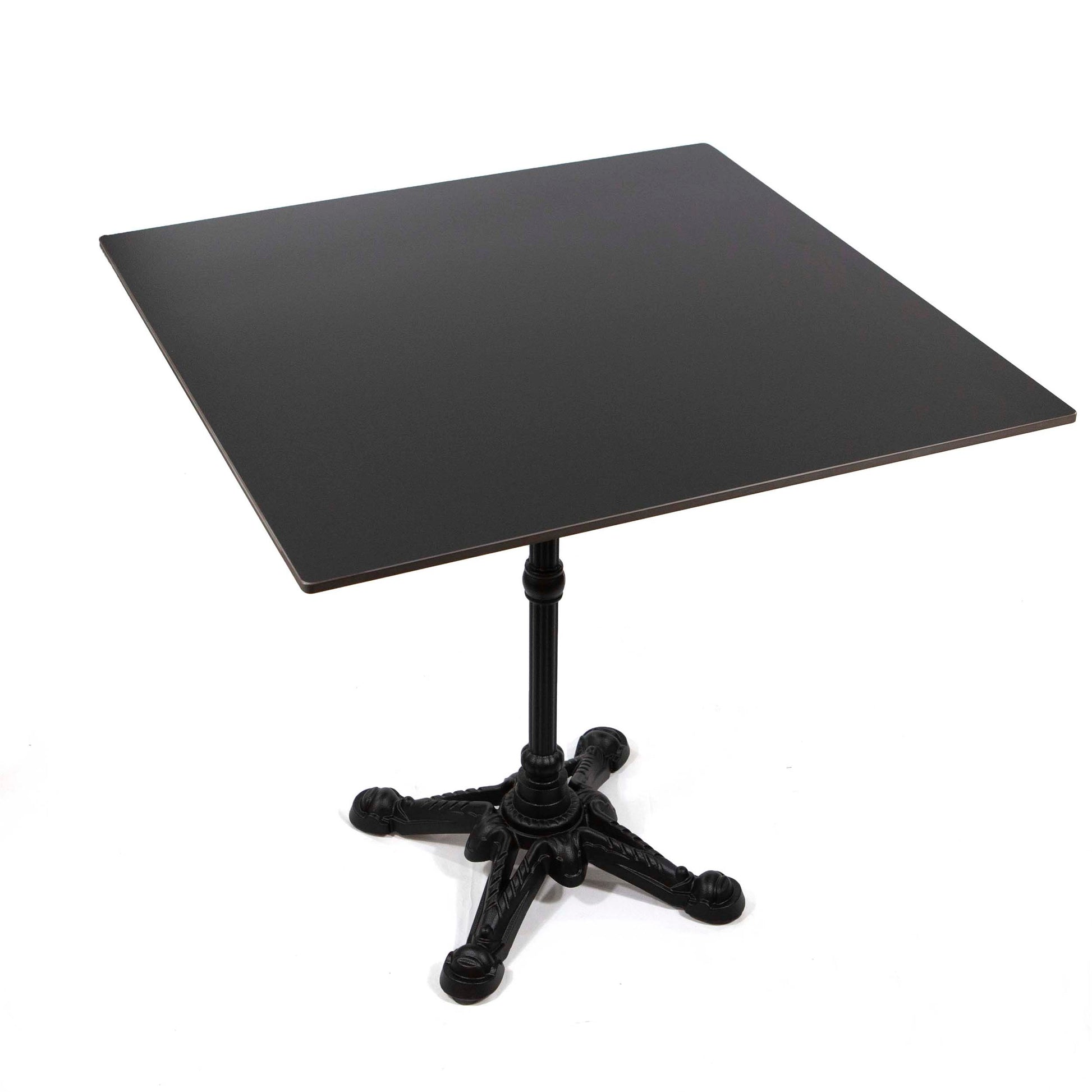 30" square black sintered stone restaurant table