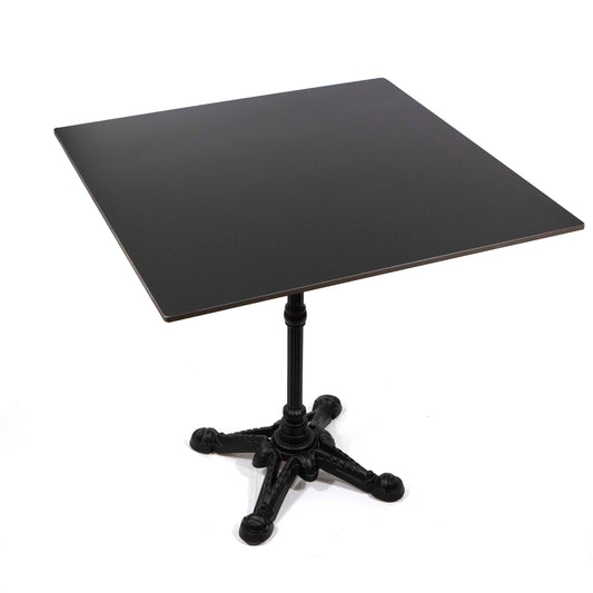 30" square black sintered stone restaurant table