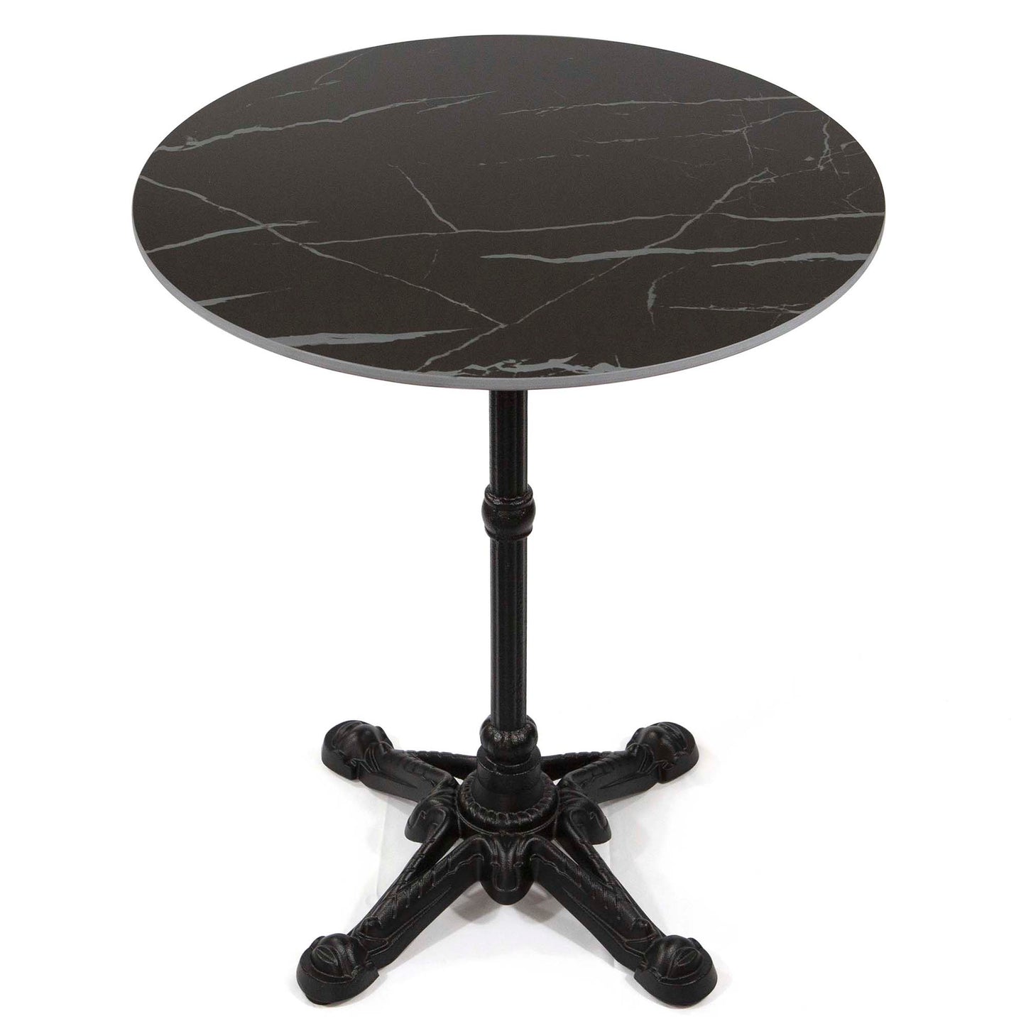 24" round black sintered stone cafe table