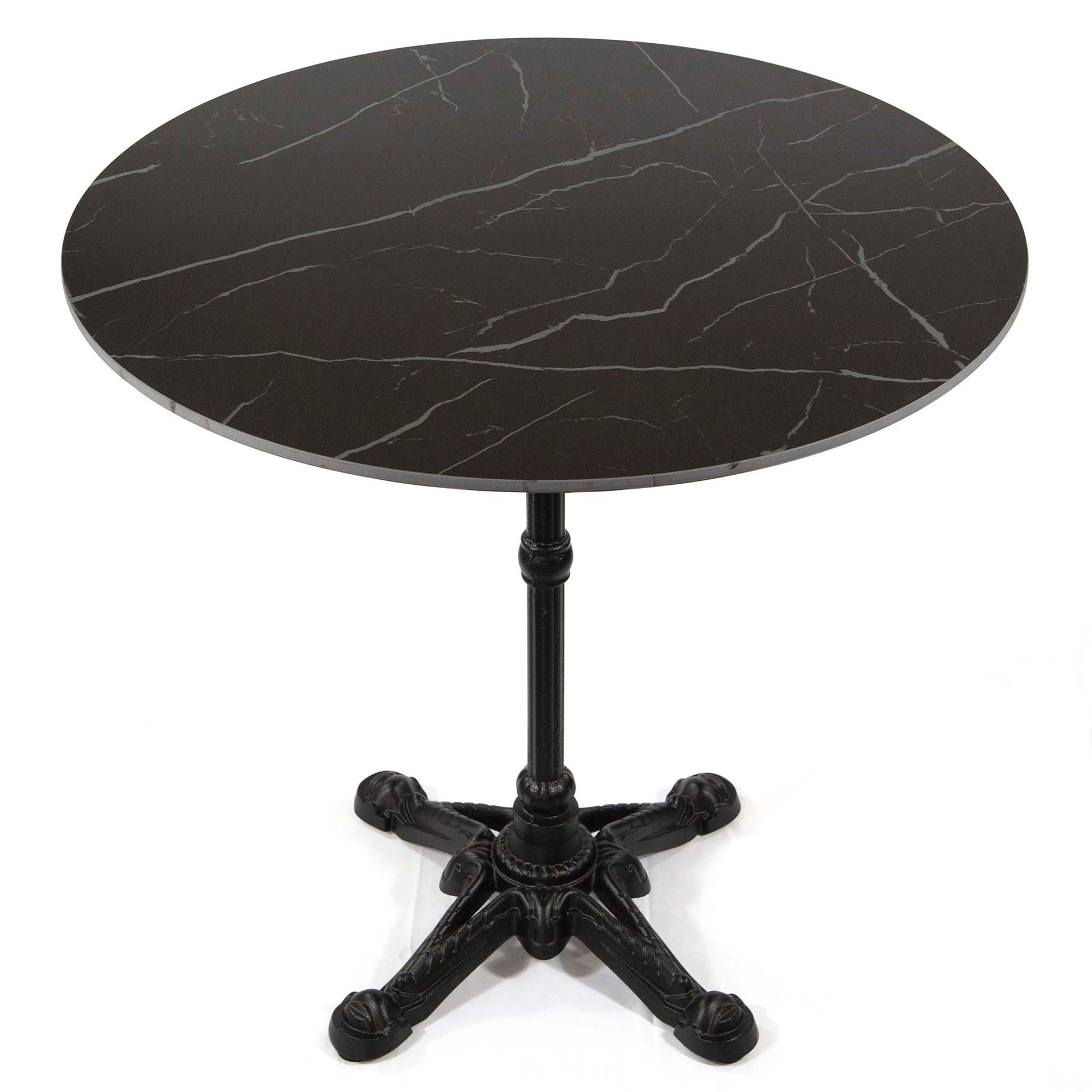 30" black sintered stone cafe table