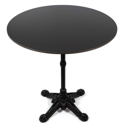 30" round black sintered stone bistro cafe table