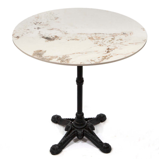 30" round white sintered stone restaurant tables