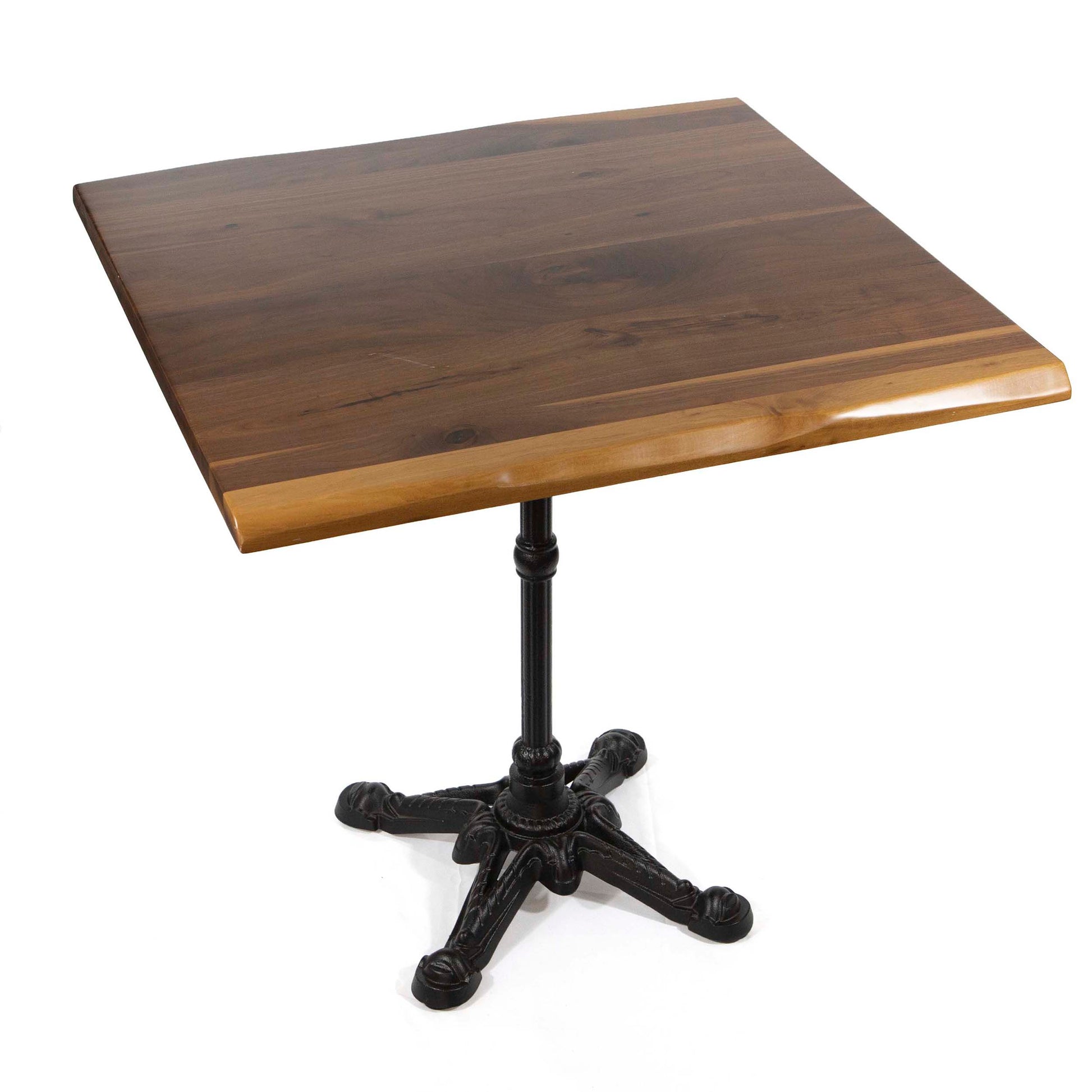 30 x 30" solid black walnut cafe table