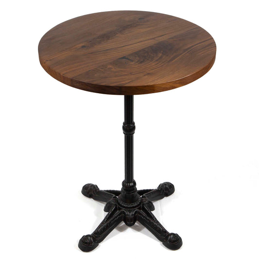 20" round solid black walnut bistro table