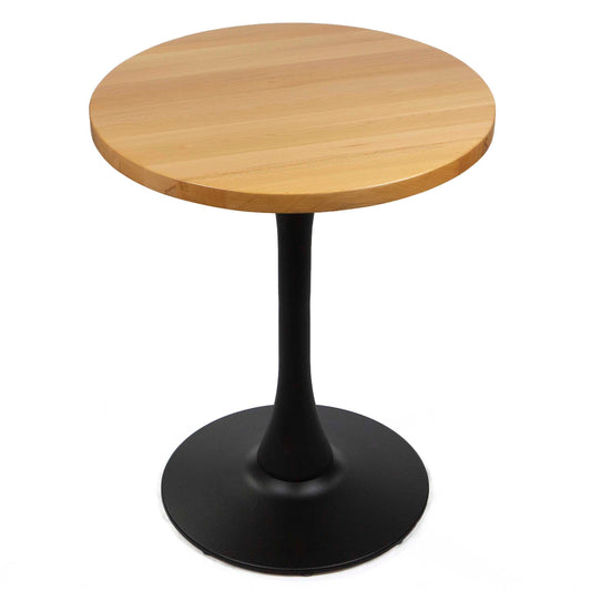 24" round solid European beech wood cafe table