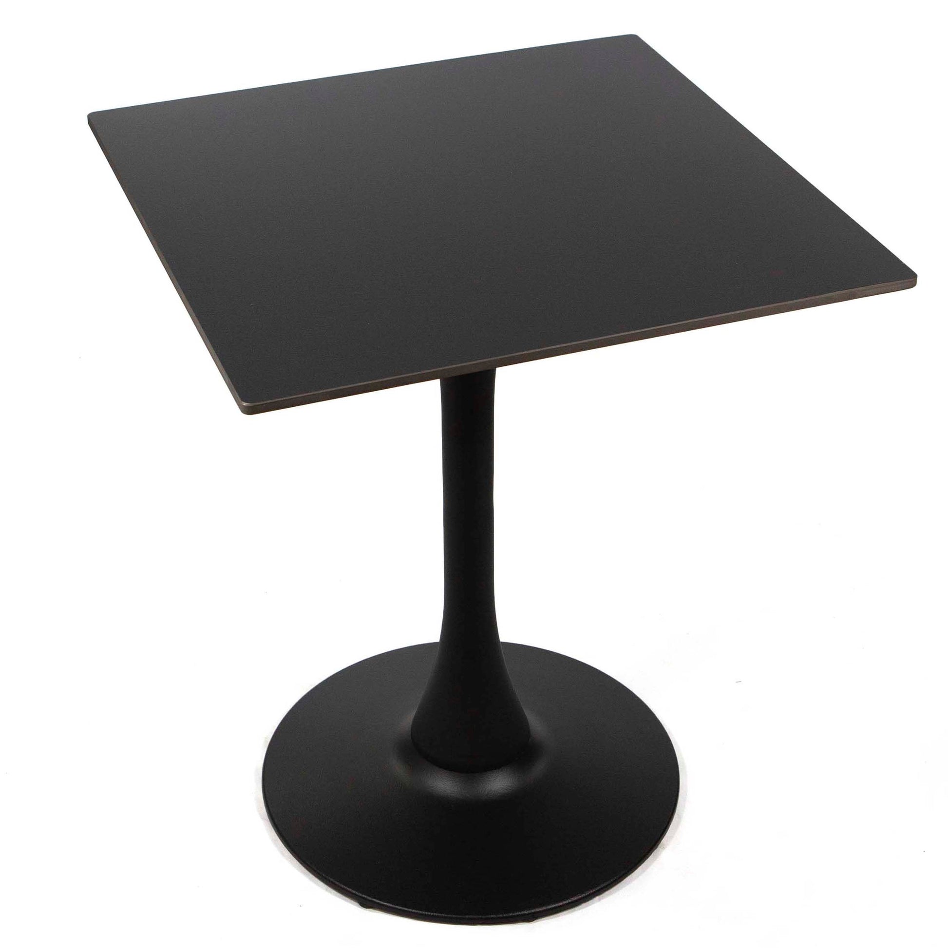 24" x 24" black sintered stone restaurant cafe table