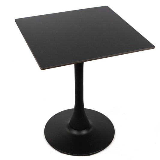 24" x 24" black sintered stone restaurant cafe table