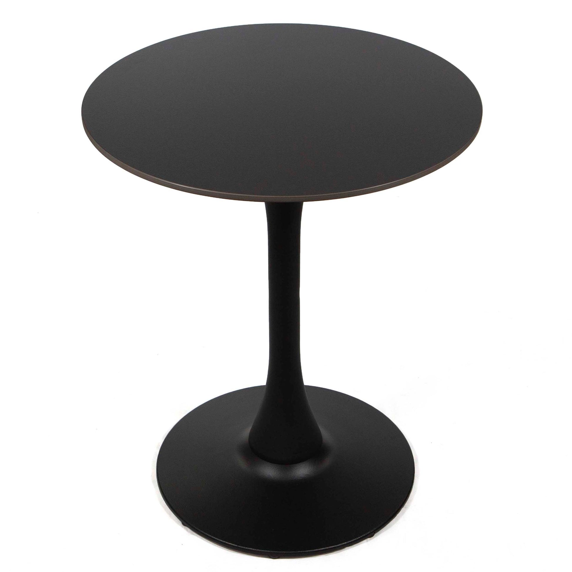 24" round black sintered stone cafe bistro table