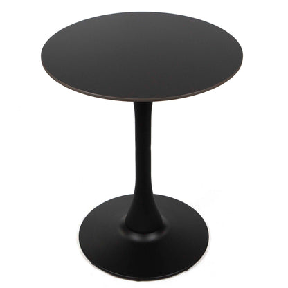 24" round black sintered stone cafe bistro table