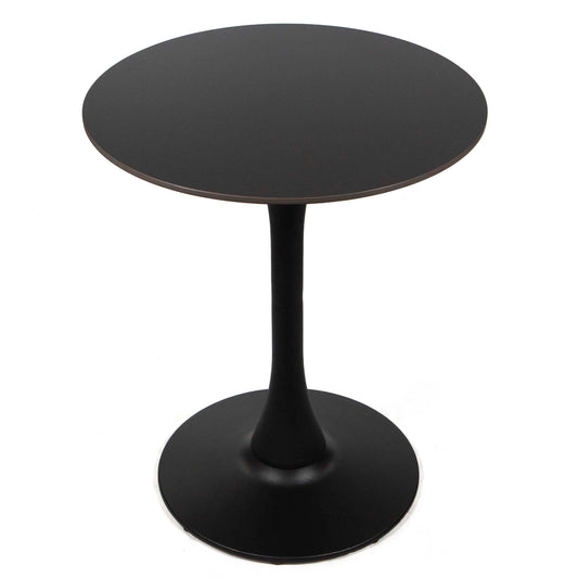 24" round black sintered stone cafe bistro table