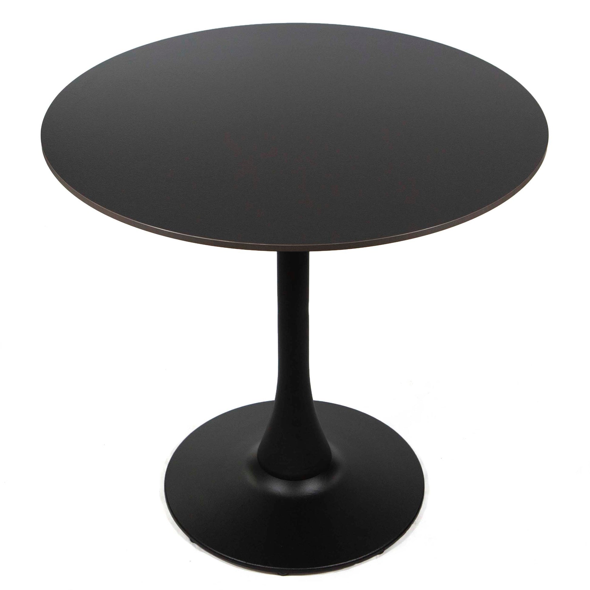 30" round black sintered stone bistro cafe table