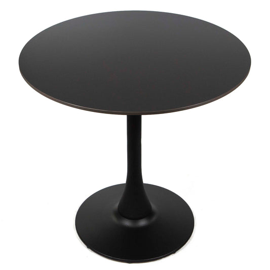 30" round black sintered stone bistro cafe table