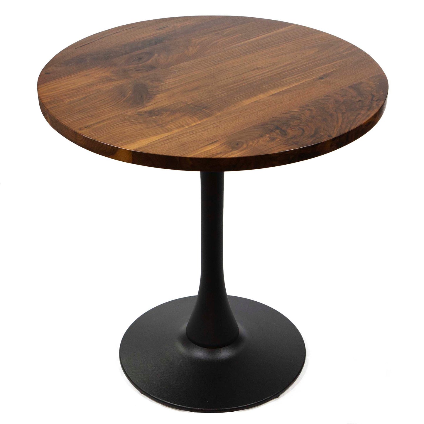 30" round solid black walnut restaurant cafe table