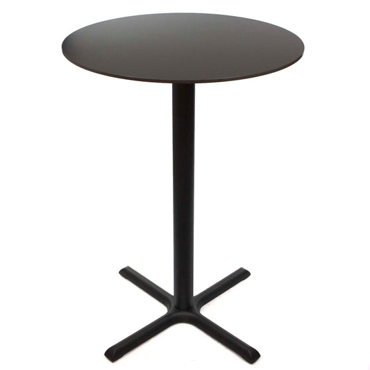 30" round pure black sintered stone bar height bistro table
