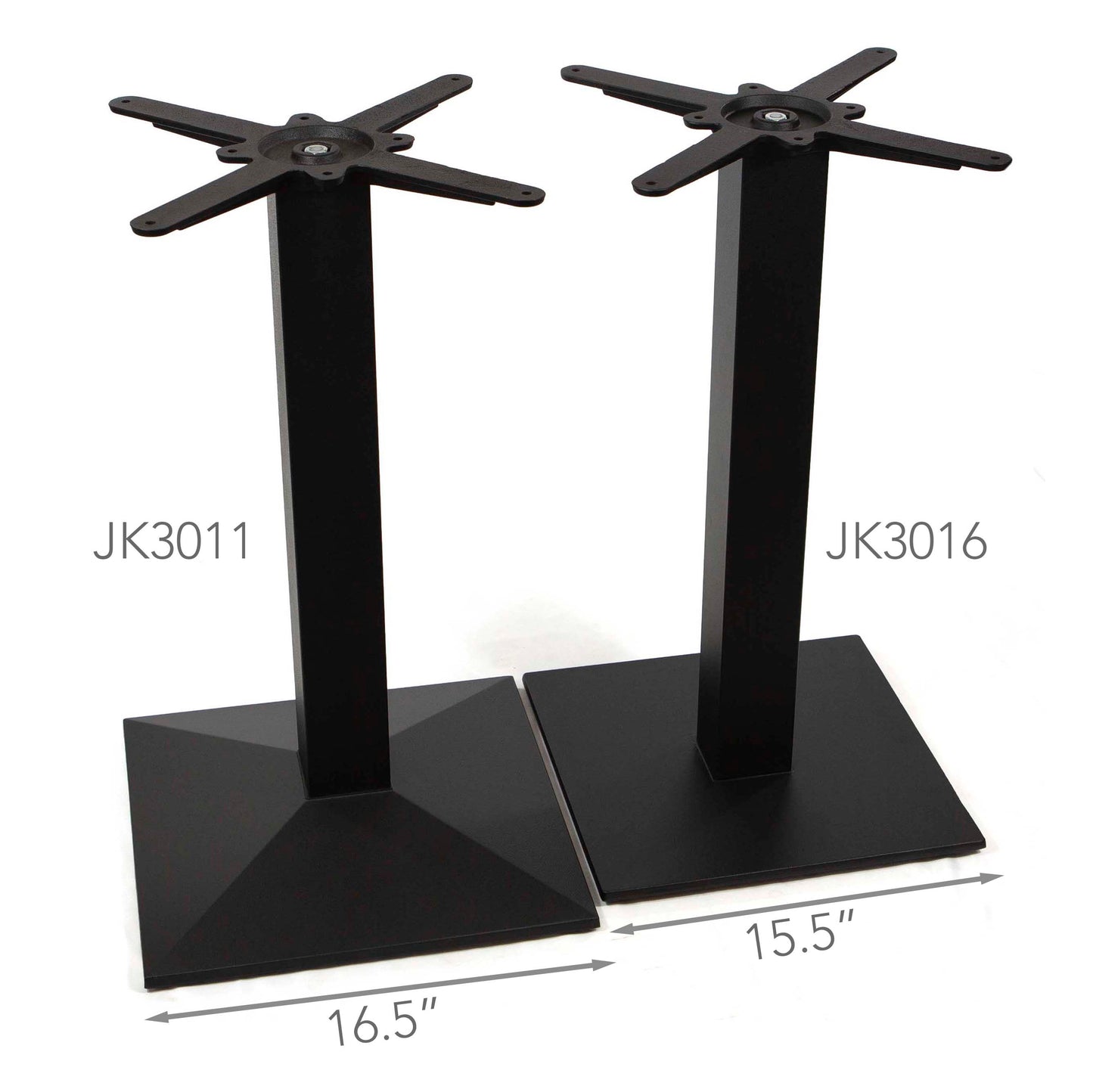 Flat Square Bistro Table Base in Cast Iron, 1 PC, Pedestal Shape #JK3016