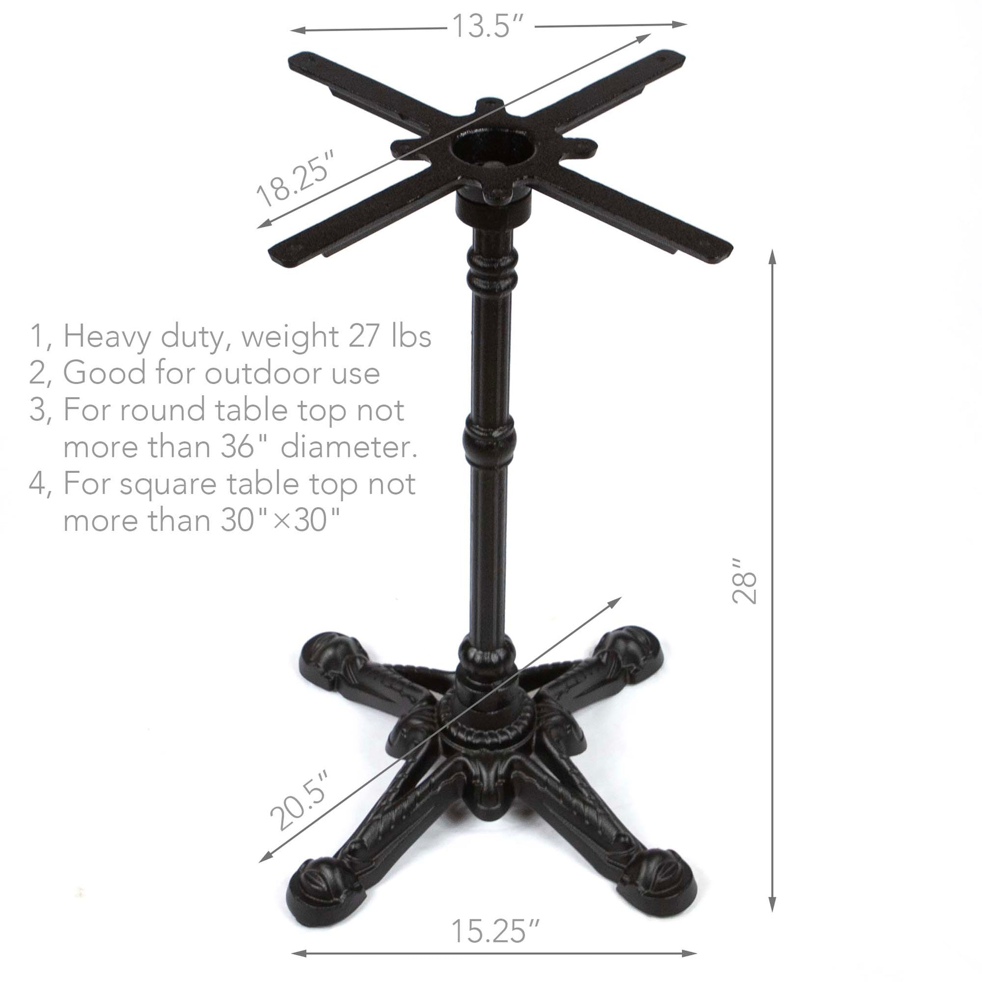 JK3063 cast iron cafe bistro table base