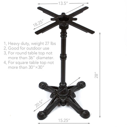 JK3063 cast iron cafe bistro table base