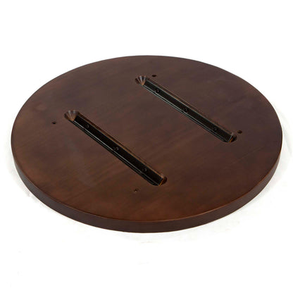 24" Round Solid Pine Wood Table Tops, Dark Walnut Color #KDD24-WN
