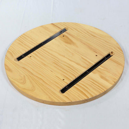 back side of round solid pine table tops