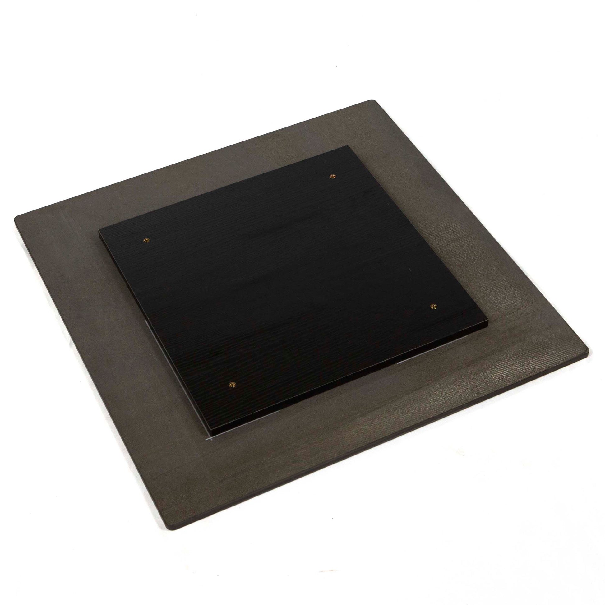 24" x 24" black square sintered stone table tops back side