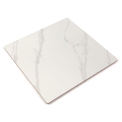 24" x 24" white sintered stone table tops