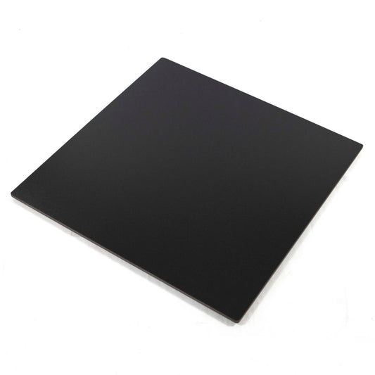 30" x 30" square black sintered stone table tops