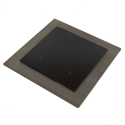 30" x 30" square black sintered stone table tops back side