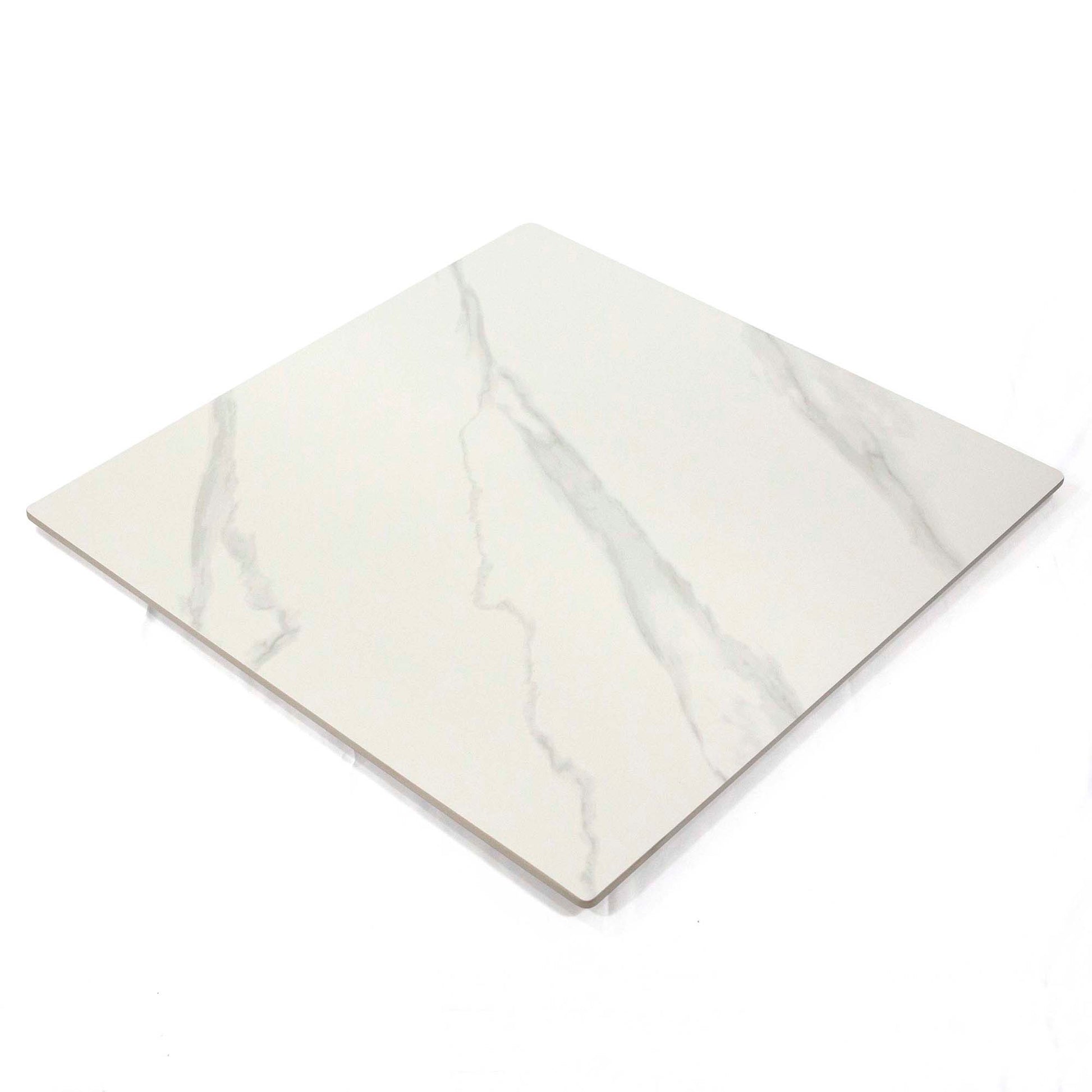 White marble-patterned tile on a white background