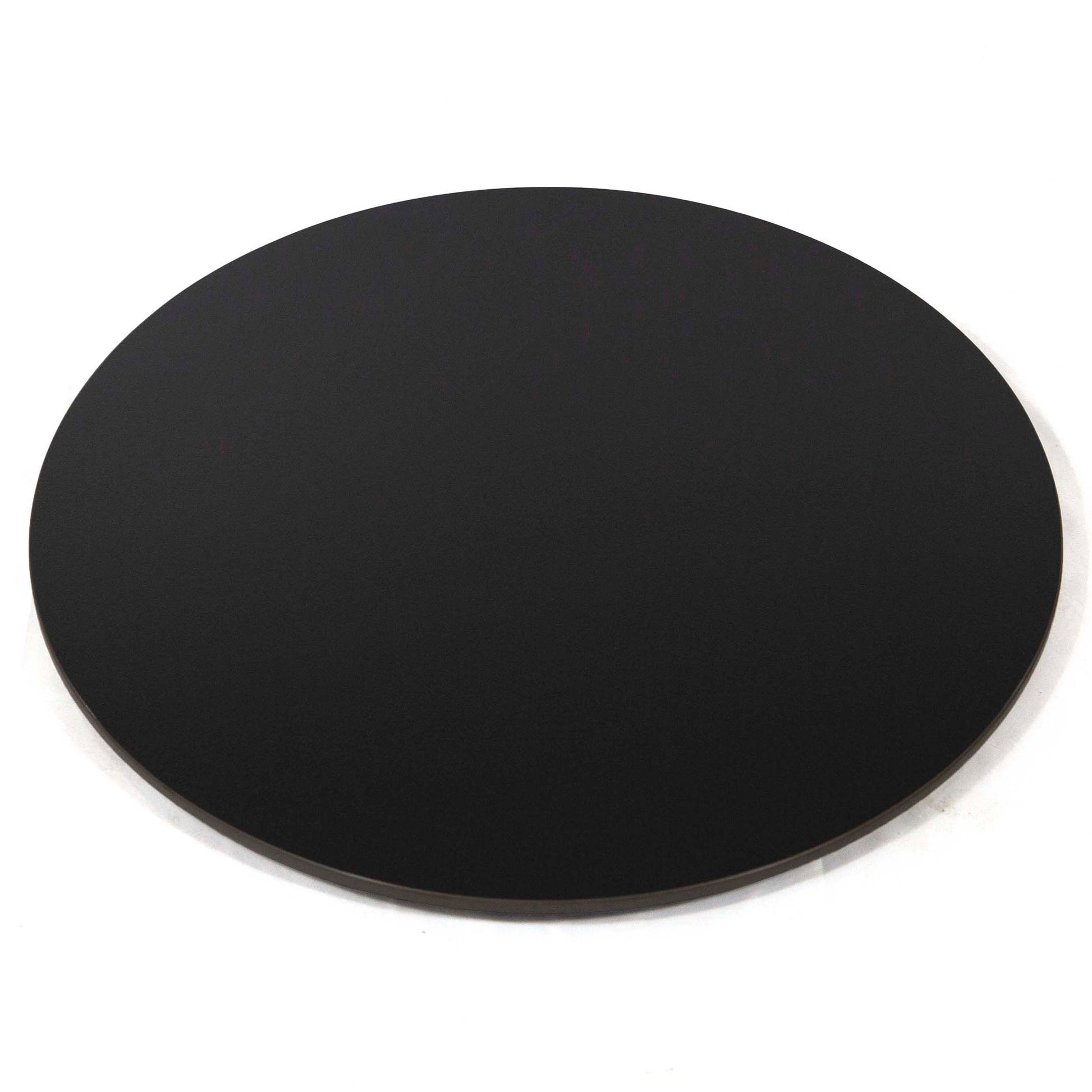 24" round black sintered stone table tops