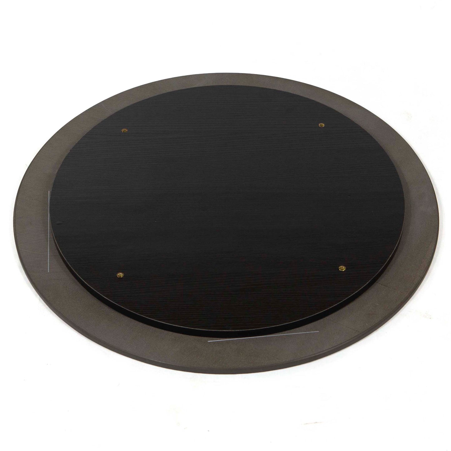 24" round black sintered stone table tops back side