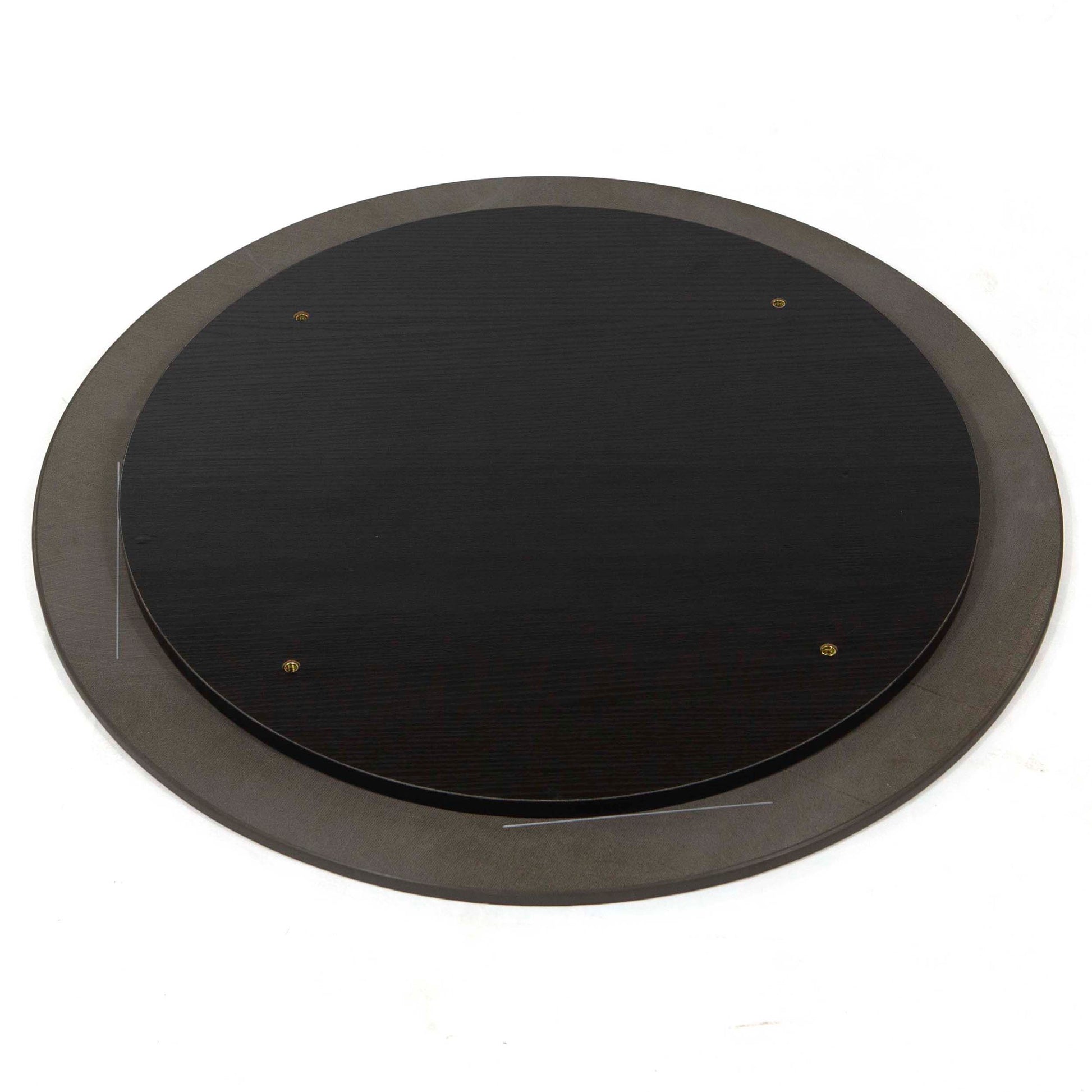 24" round black sintered stone table tops back side