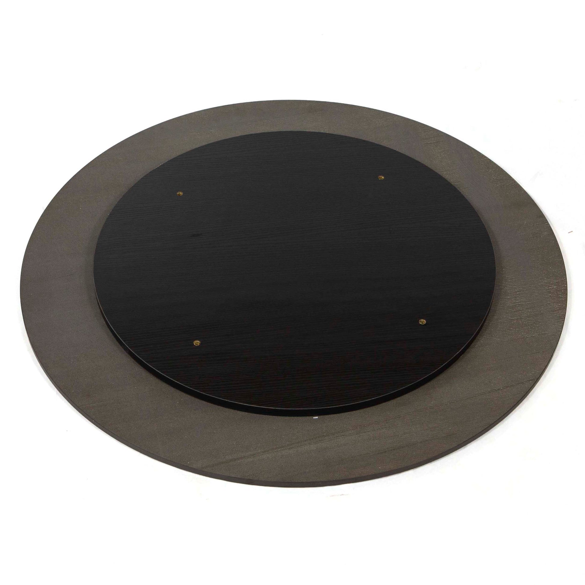 30" round black sintered stone table tops back side