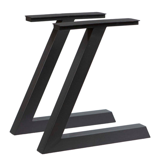 L-shaped metal dining table legs