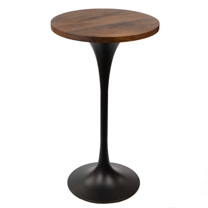 24" round solid black walnut bar height bistro table