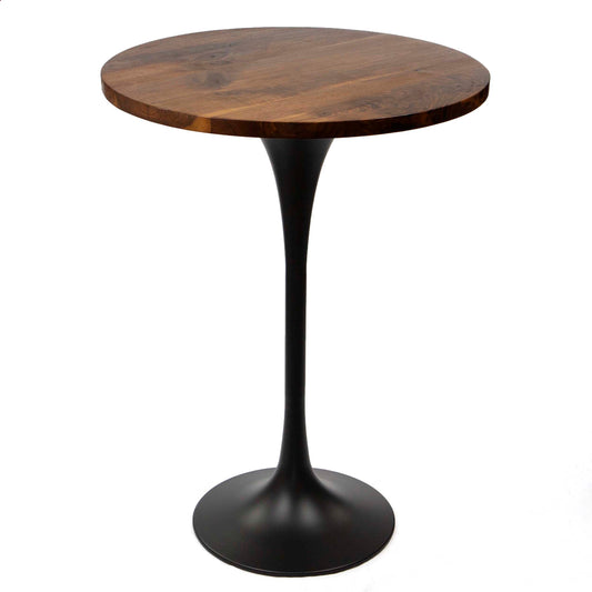 30" round solid black walnut bar height bistro table