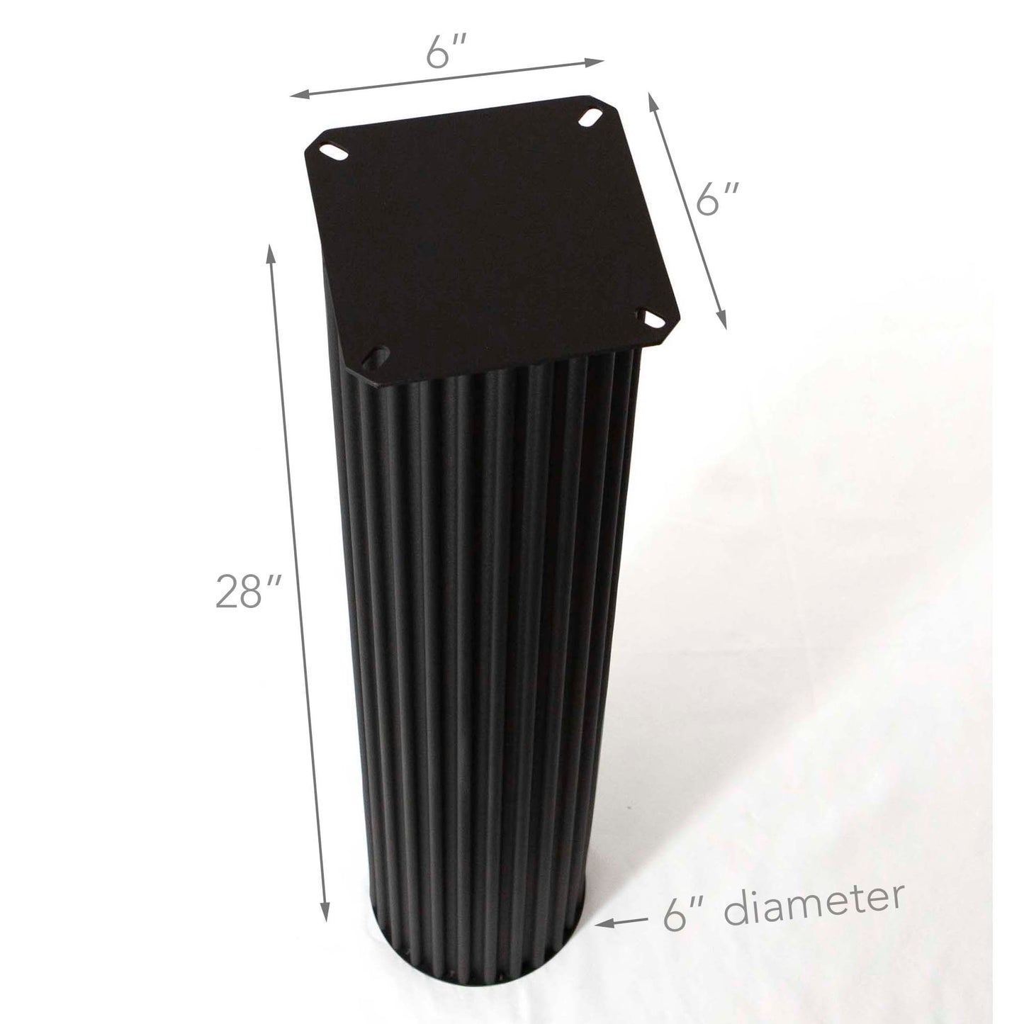 H28" Fluted Desk or Dining Table Legs, One Piece #LK412