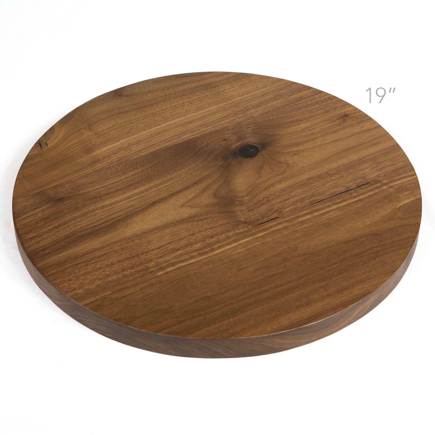 round black walnut table top 19"