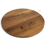 round black walnut table top 23"