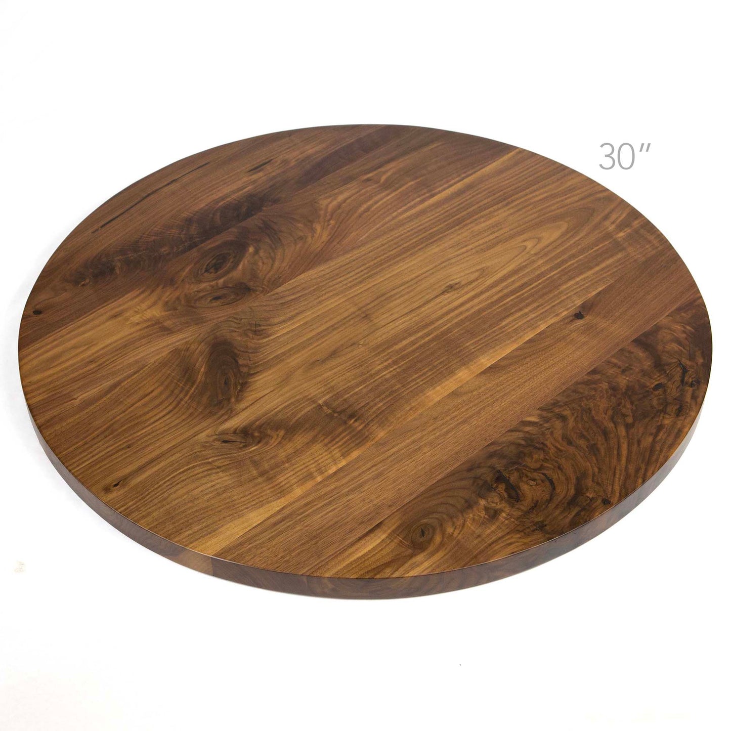 round black walnut table top 30"