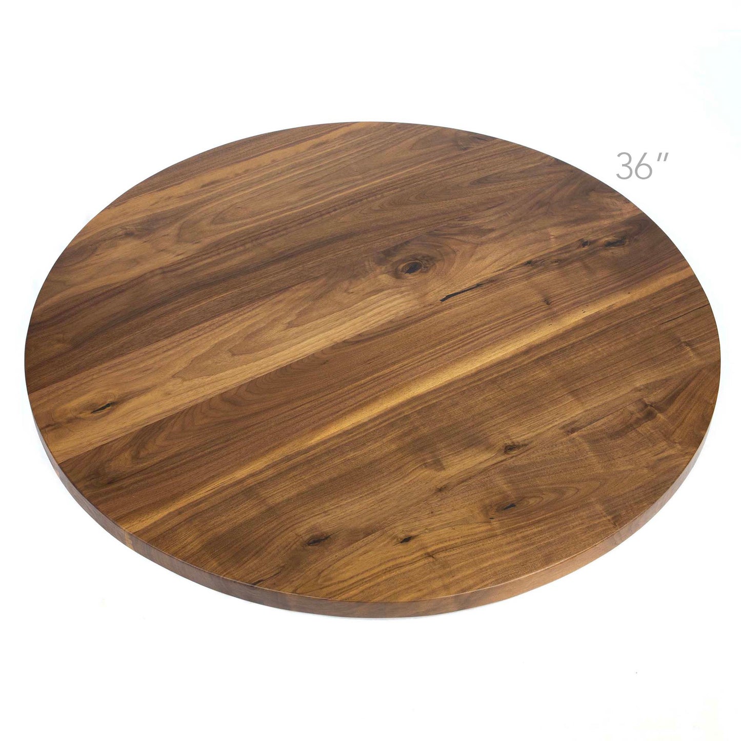 round black walnut table top 36"