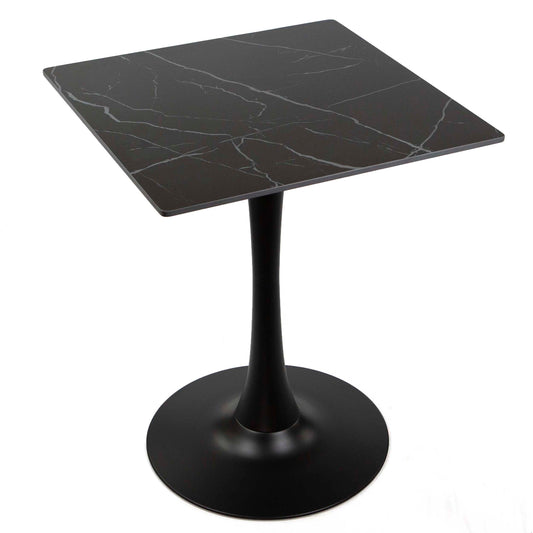 24" x 24" black sintered stone restaurant cafe table