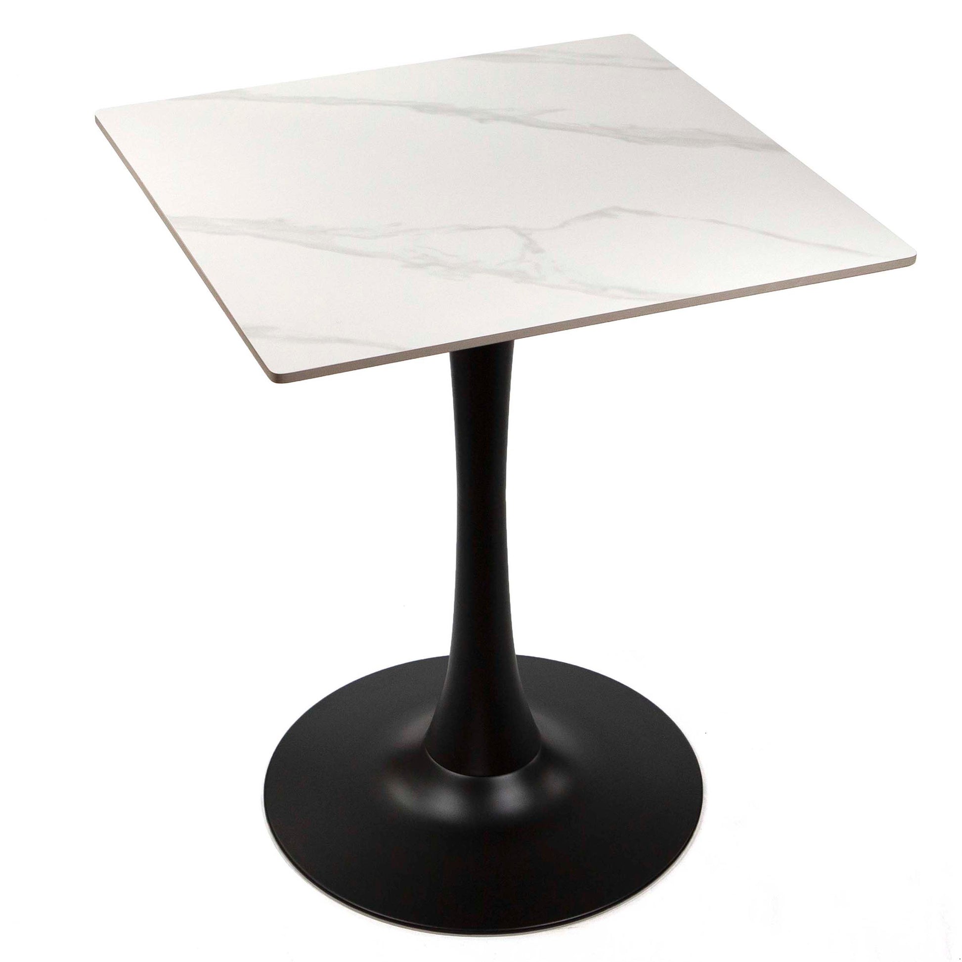 24" x 24" white sintered stone restaurant cafe table