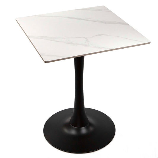 24" x 24" white sintered stone restaurant cafe table