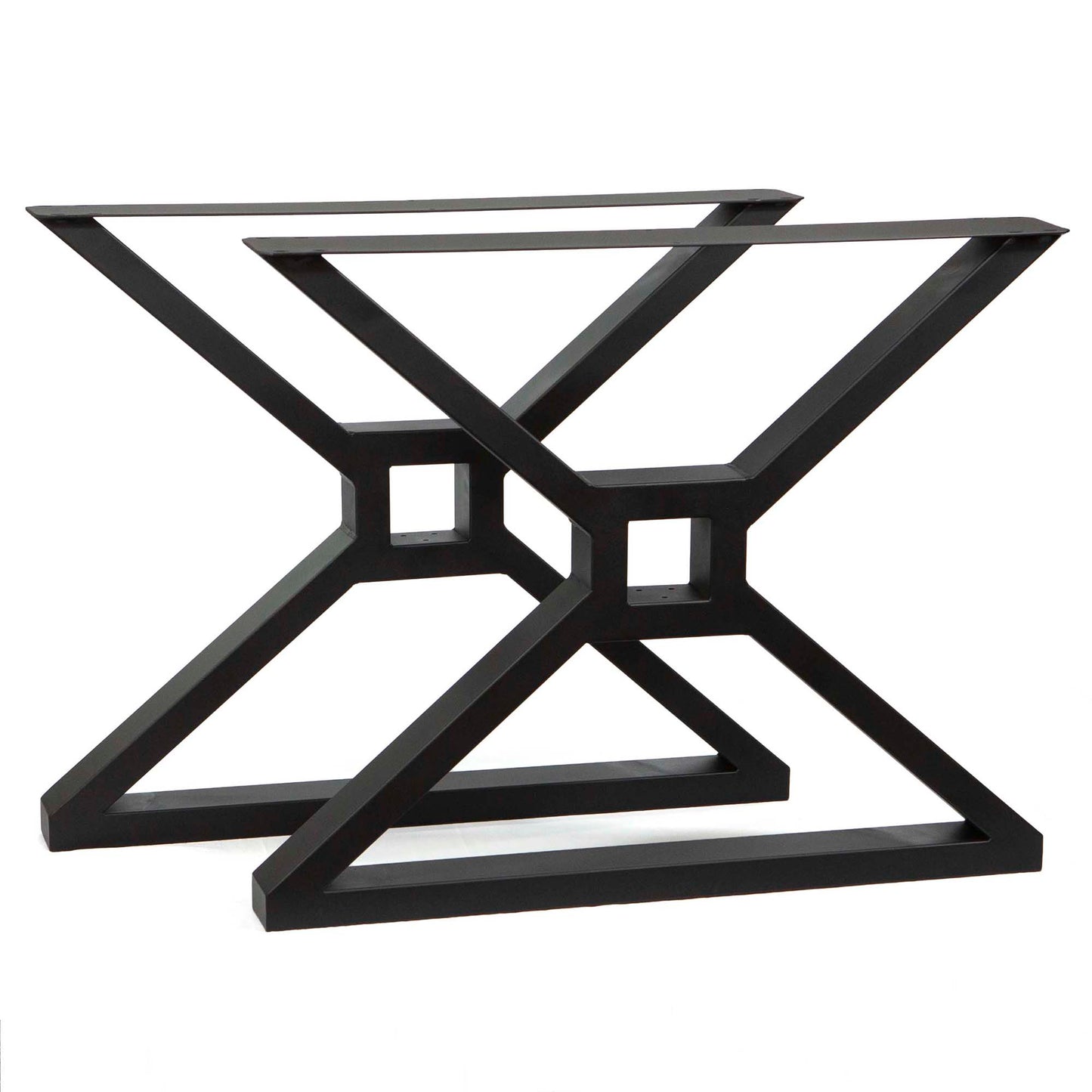 extra wide stretcher X shaped dining table legs