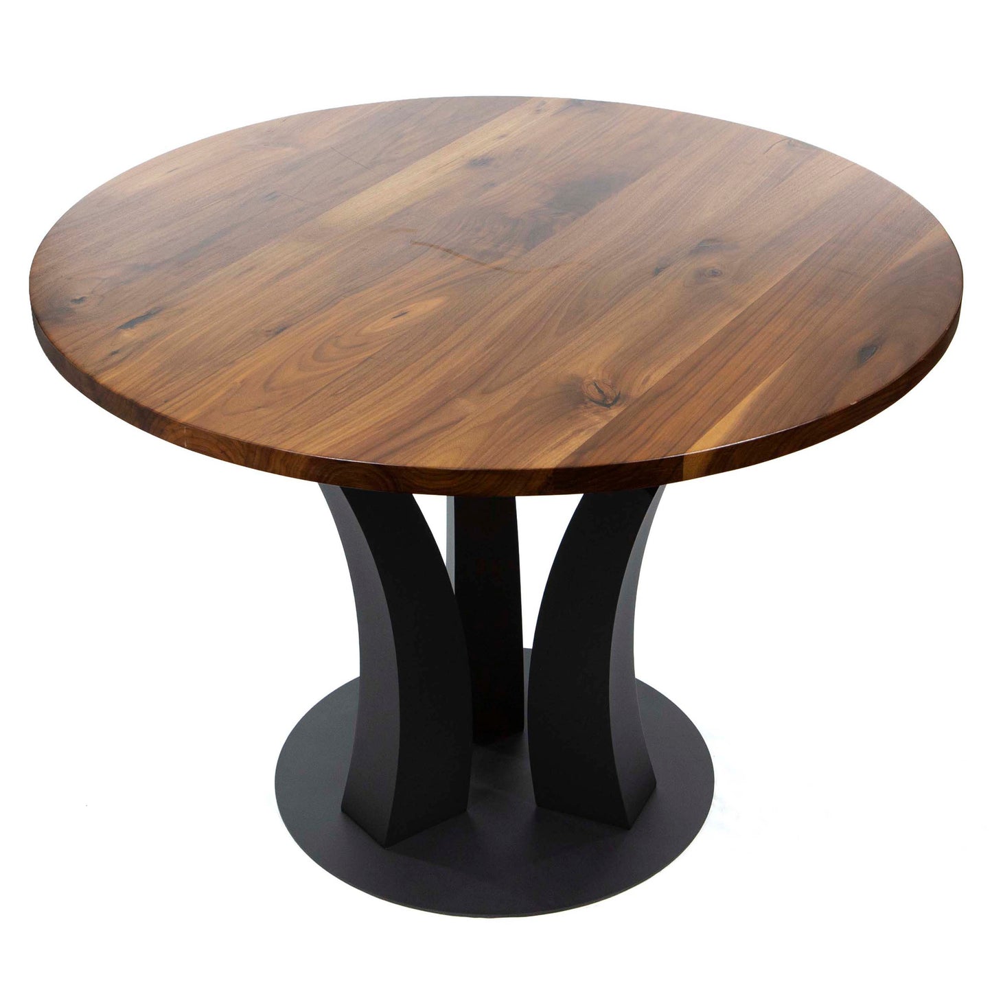 black walnut round dining table