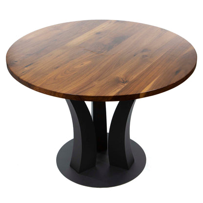 black walnut round dining table