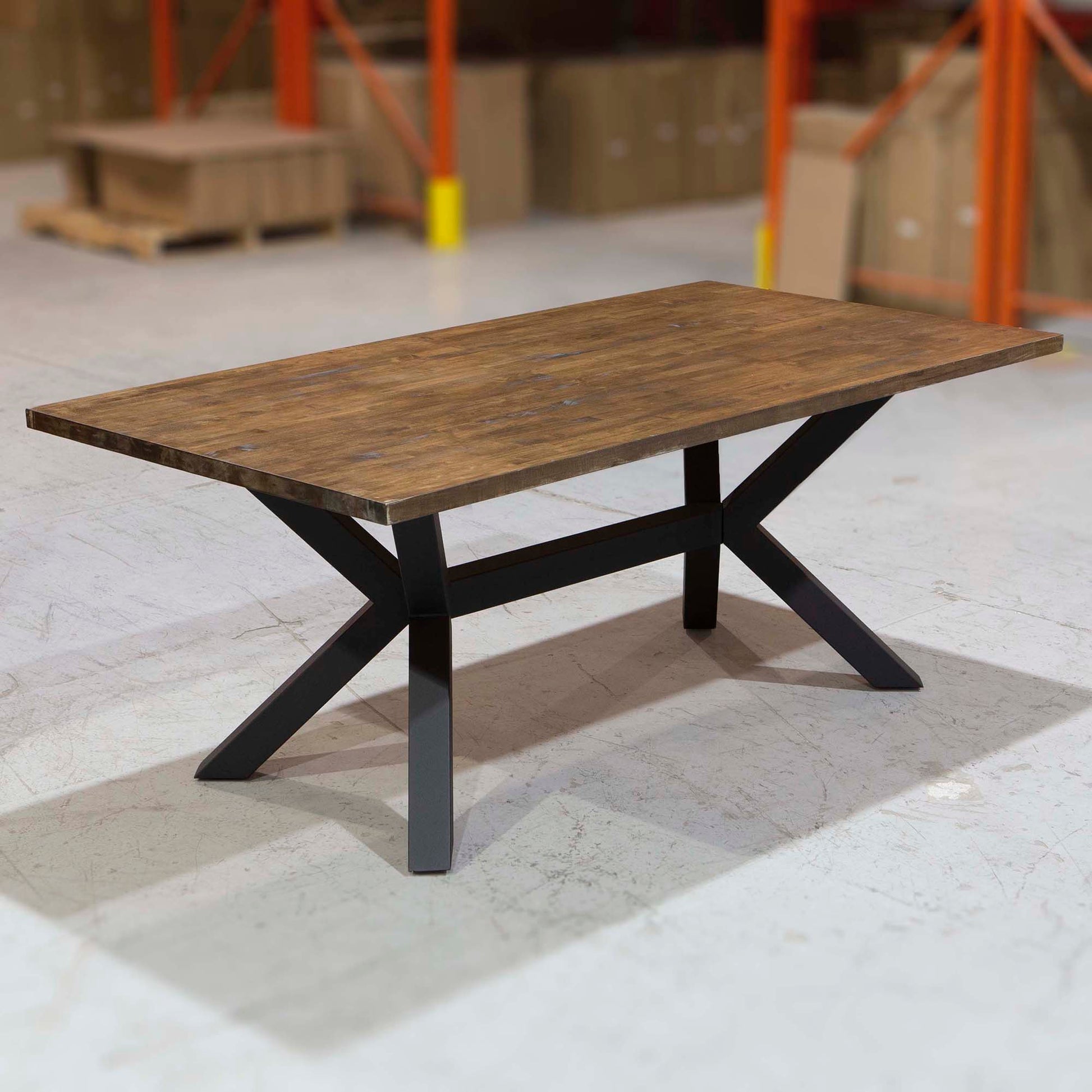 spider shaped dining table base with stretcher