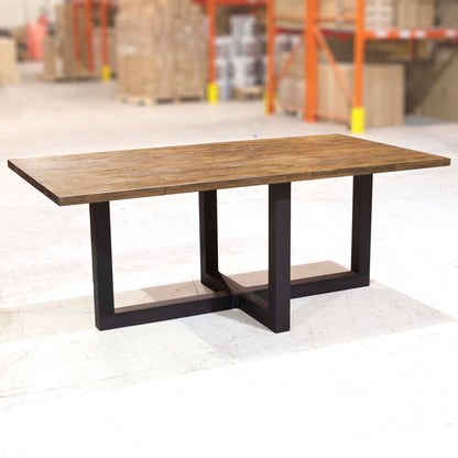 Cross U-Shaped Dining Table Base, Made in 3"x3" Tubing, #SS1415