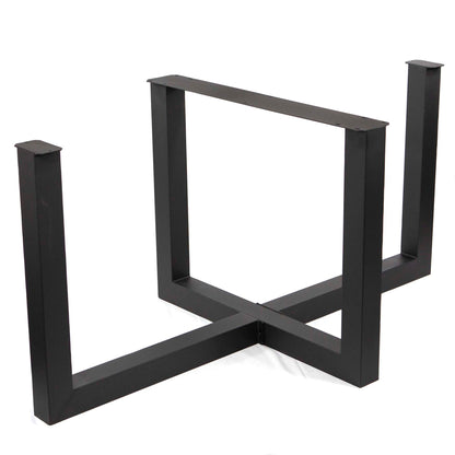 Cross U-Shaped Dining Table Base, Made in 3"x3" Tubing, #SS1415